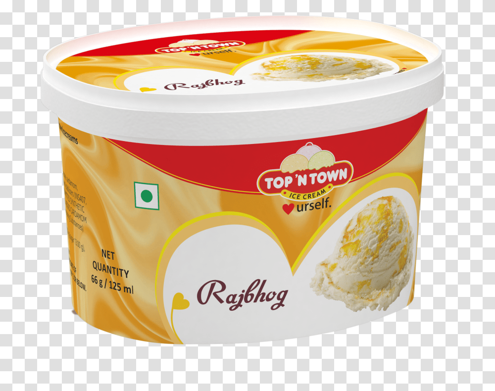 Rajbhog 125 Ml Ice Cream Icecream Craft Gelato Top N Town Ice Cream, Dessert, Food, Yogurt, Tin Transparent Png