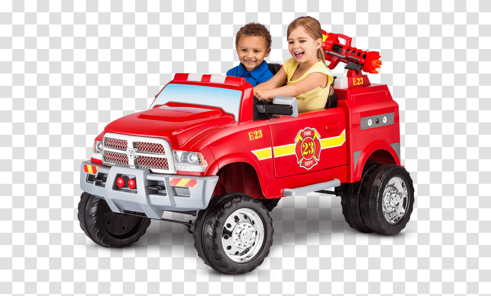 Ram 3500 Fire Truck Kids Ride On Fire Truck, Person, Human, Vehicle, Transportation Transparent Png