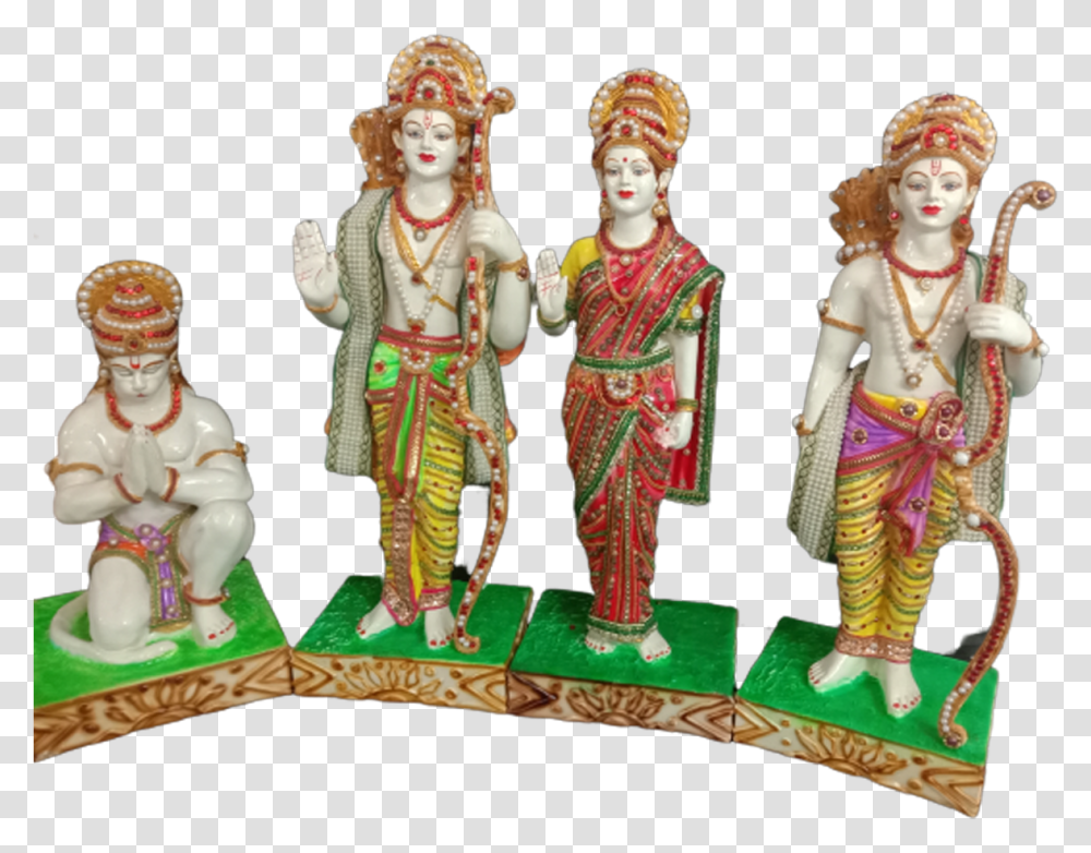 Ram Darbar Rama Sita Lakshman Hanuman Murti Dressed Figurine, Person, Human, Toy, Doll Transparent Png