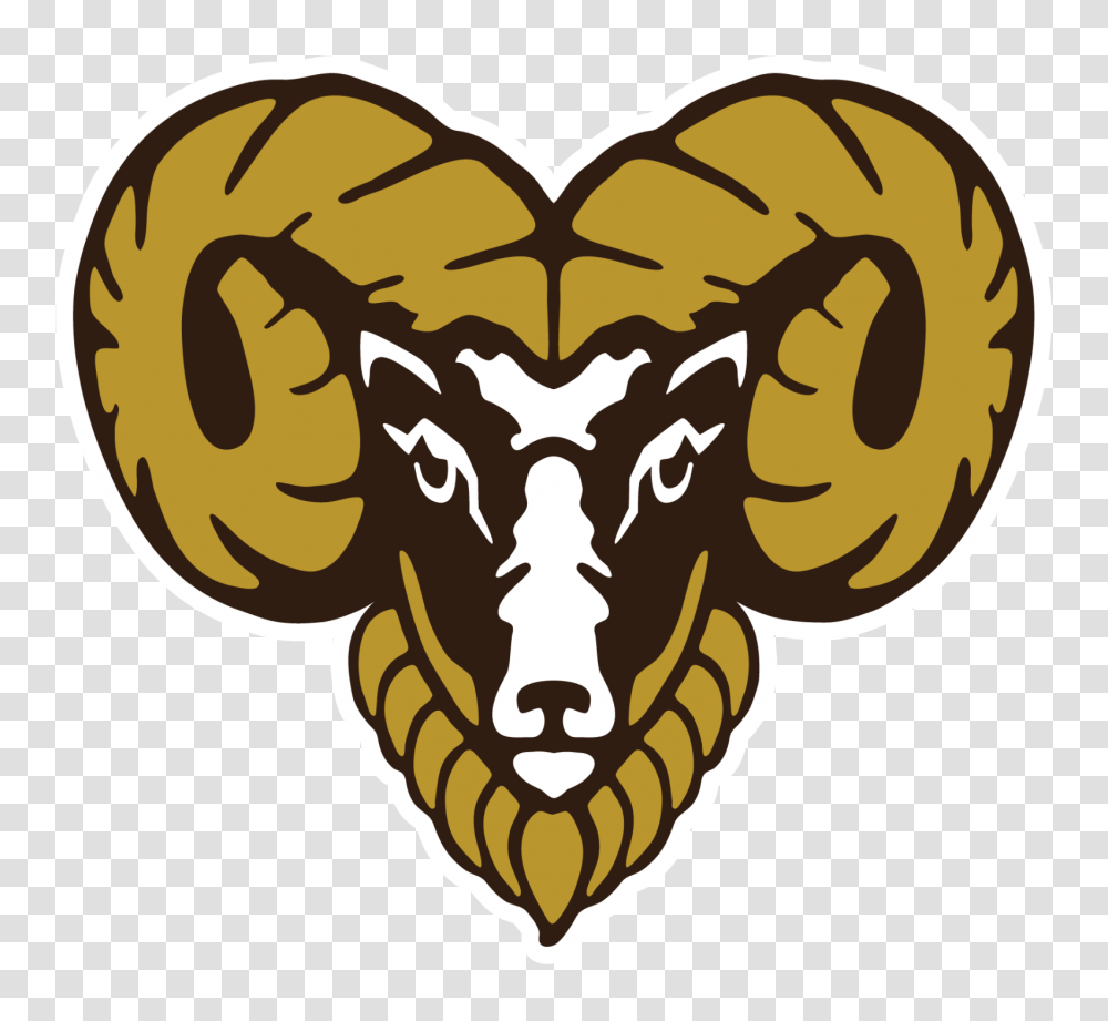 Ram Logo Highlands High School Rams Cartoon Gold Aries Ram Logo, Symbol, Emblem, Text, Mammal Transparent Png