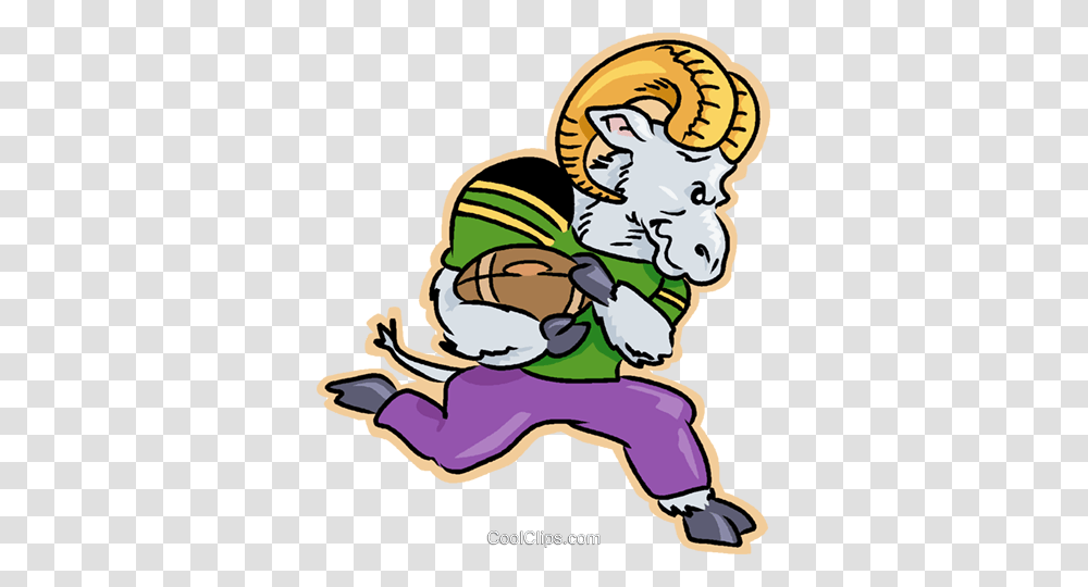 Ram Running With A Football Royalty Free Vector Clip Art, Hug, Drawing, Outdoors Transparent Png