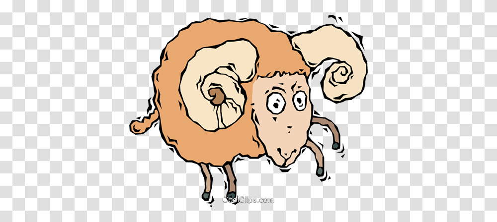 Ram Sheep Royalty Free Vector Clip Art Illustration, Animal, Plant, Nature, Invertebrate Transparent Png