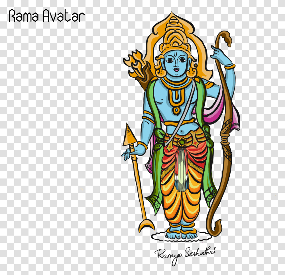 Rama Avatar By Ramya Seshathri Rama Avatar, Person, Art, Emblem, Symbol Transparent Png
