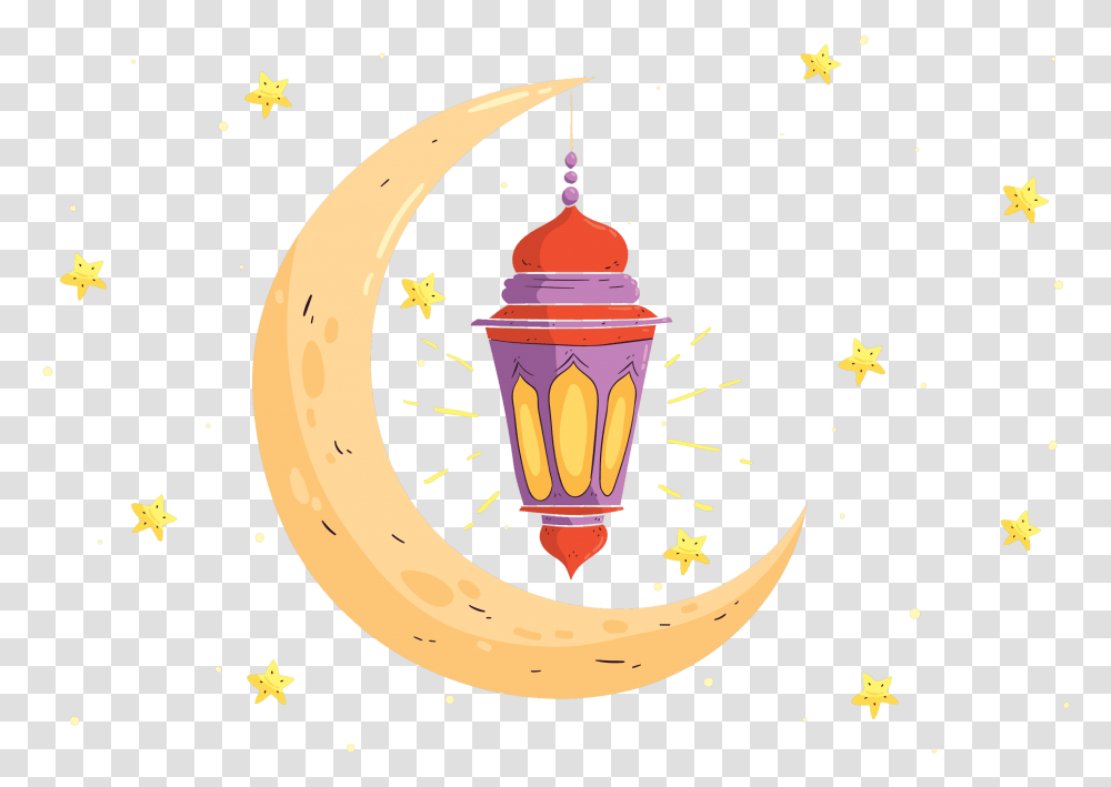 Ramadan Moon And Stars Illustration, Lantern, Lamp, Star Symbol, Lampshade Transparent Png
