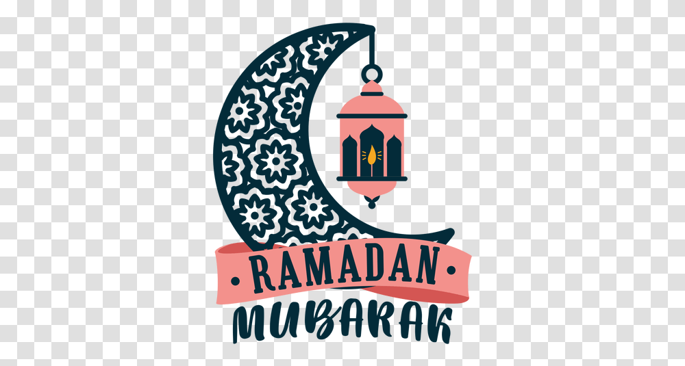 Ramadan Mubarak Crescent Lamp Light Candle Sticker Badge Ramadan Kareem Sticker, Text, Poster, Advertisement, Symbol Transparent Png