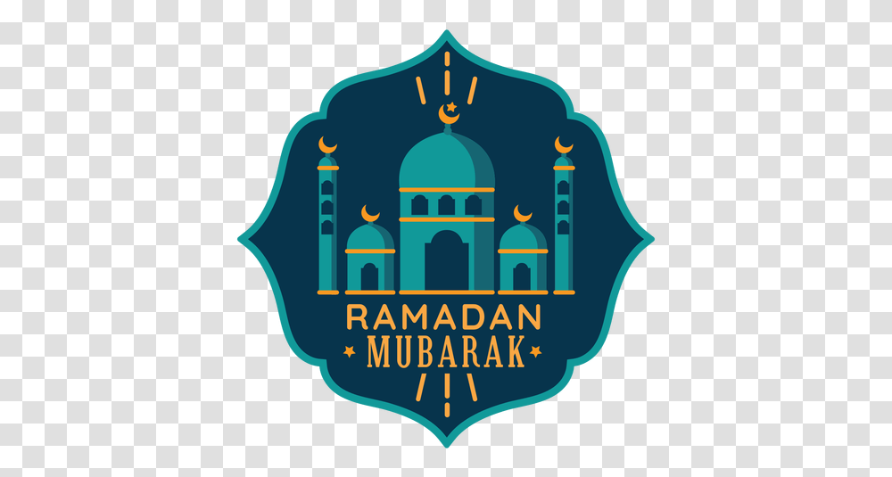 Ramadan Mubarak Crescent Mosque Star Ramadan Kareem Sticker, Logo, Symbol, Trademark, Badge Transparent Png