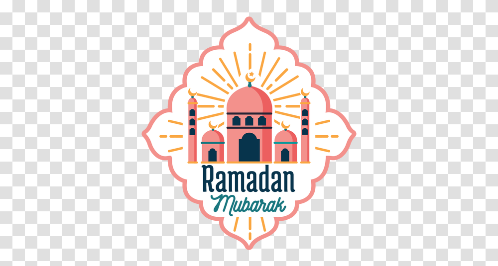 Ramadan Mubarak Mosque Crescent Half Moon Star Badge Sticker Ramadan Mubarak Logo, Symbol, Trademark, Birthday Cake, Dessert Transparent Png