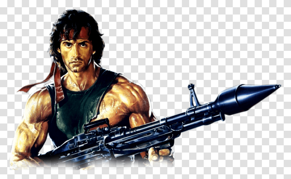 Rambo, Person, Human, Gun, Weapon Transparent Png