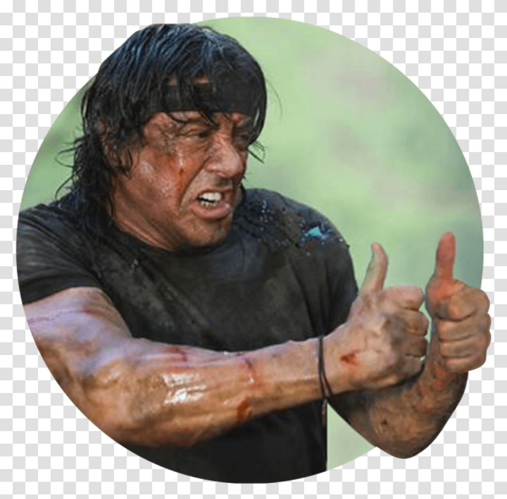 Rambo Sylvester Stallone Meme, Thumbs Up, Person, Finger, Human Transparent Png