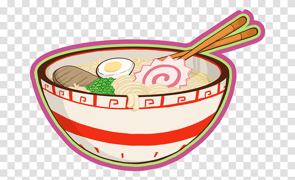 Ramen Kawaii Kawaiifood Japanese Freetoedit, Bowl, Dish, Meal, Noodle Transparent Png