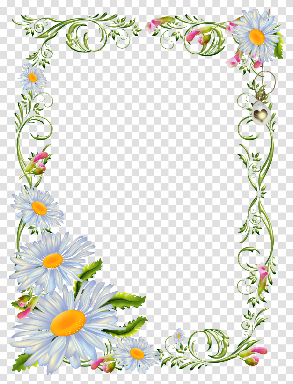 Рамка с цветами на прозрачном фоне