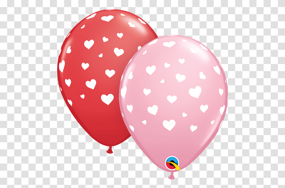 Random Hearts Red Pink 50 Per Bag Latex Balloons 1st Birth Day For Boy Transparent Png