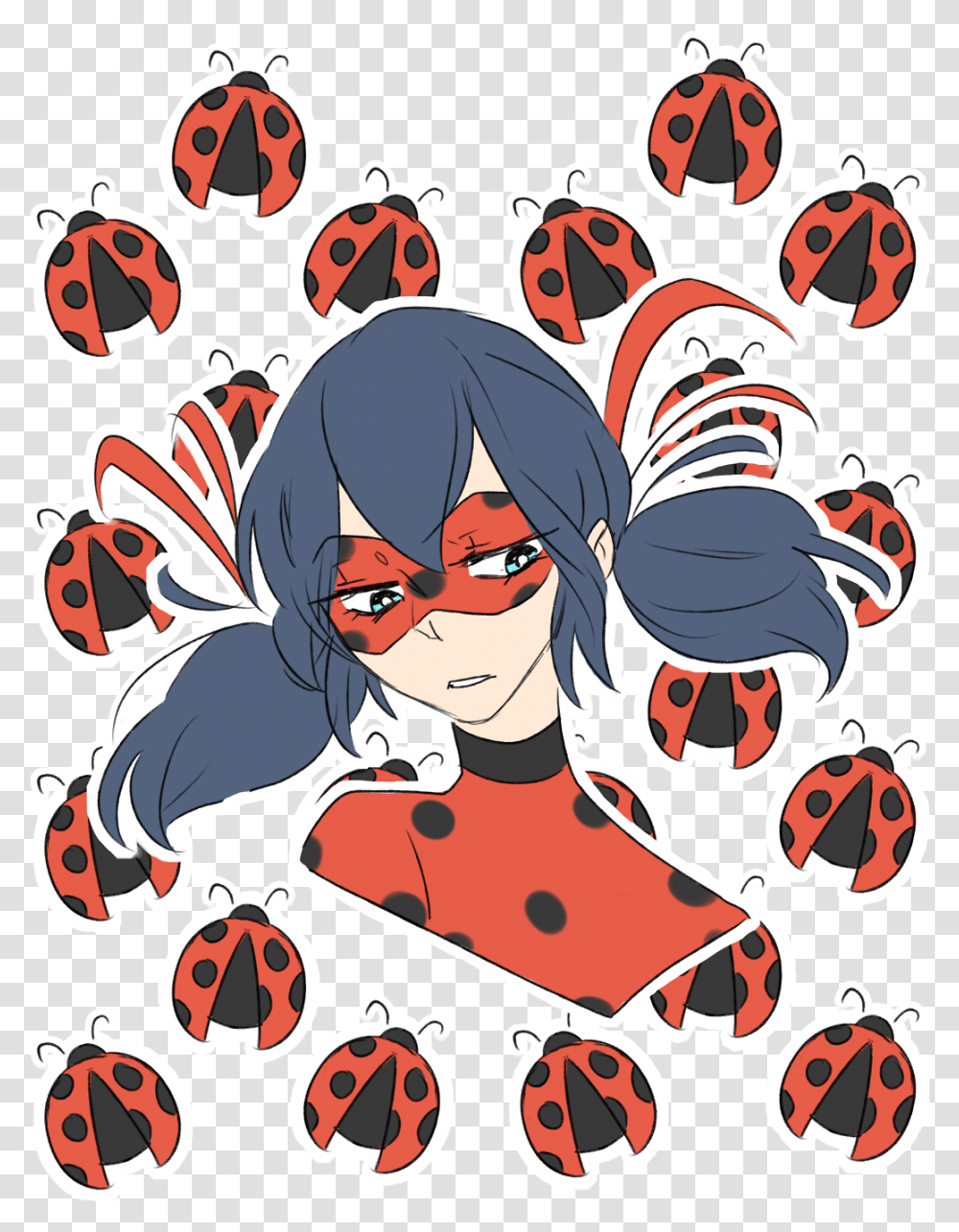 Random Miraculous Ladybug Fanartalso Find It On Redbubble Cartoon, Label, Person Transparent Png