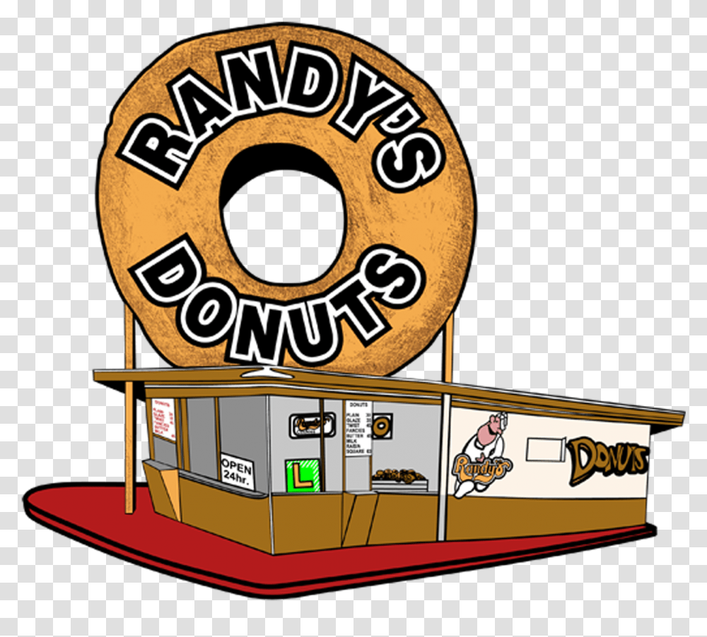 Randy S Donuts Randys Donuts Clip Art, Food, Meal, Crowd Transparent Png