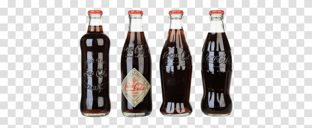 Range Of Vintage Coca Cola Bottles First Bottle Of Coca Cola, Soda, Beverage, Drink, Coke Transparent Png