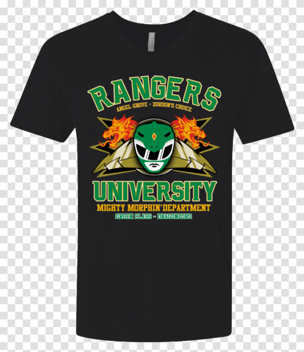 Rangers U Green Ranger Men's Premium V Neck T Shirt, Apparel, T-Shirt, Cowbell Transparent Png