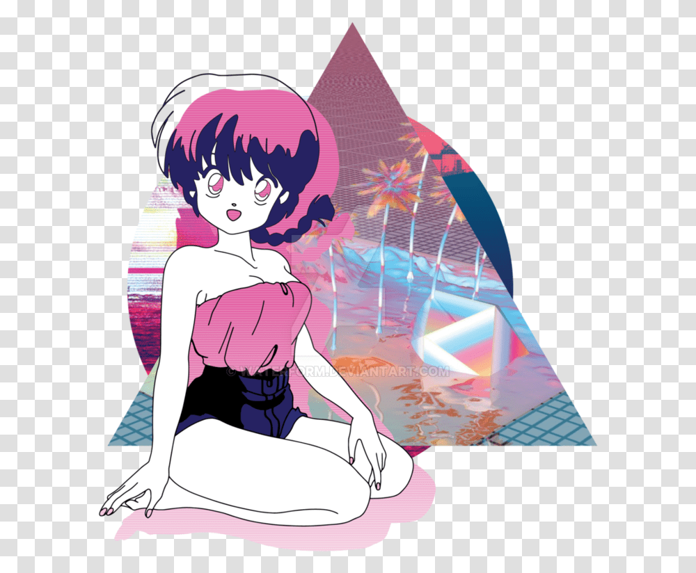 Ranma Vaporwave 43634 Free Icons And Backgrounds Aesthetic Anime, Clothing, Apparel, Graphics, Art Transparent Png