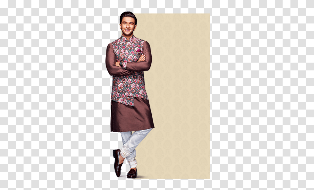 Ranveer Singh In Manyavar, Person, Female, Woman Transparent Png