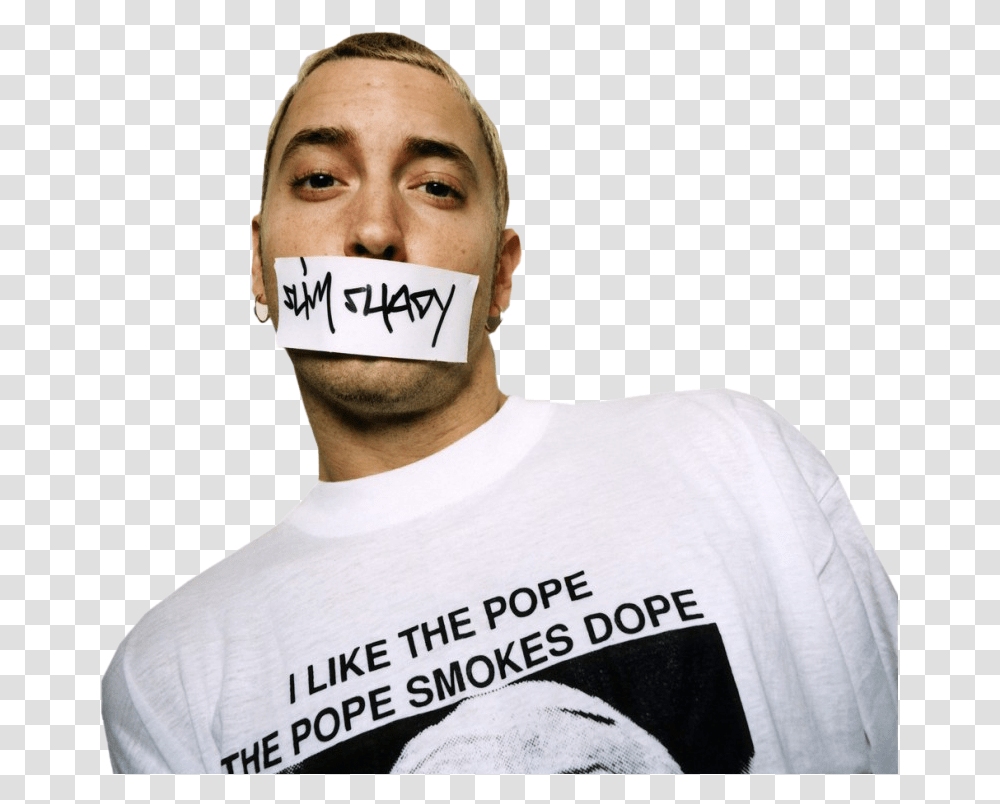 Rap God Eminem High Quality Image Arts Like The Pope Smokes Dope, Clothing, Person, Face, T-Shirt Transparent Png