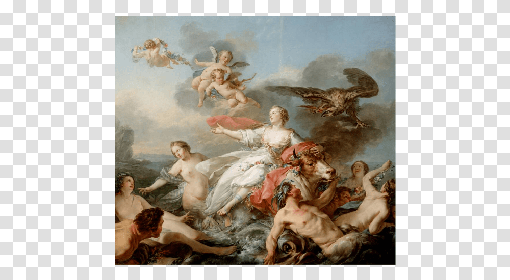 Rape Of Europa Jean Baptiste Marie Pierre, Painting, Person, Human Transparent Png