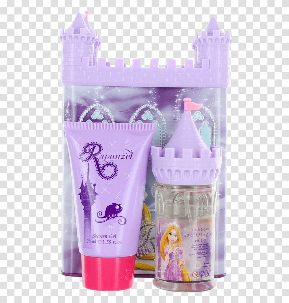 Rapunzel Castel Series By Disney For Women Set Edt Duchas Para Mujeres, Doll, Toy, Bottle, Cosmetics Transparent Png