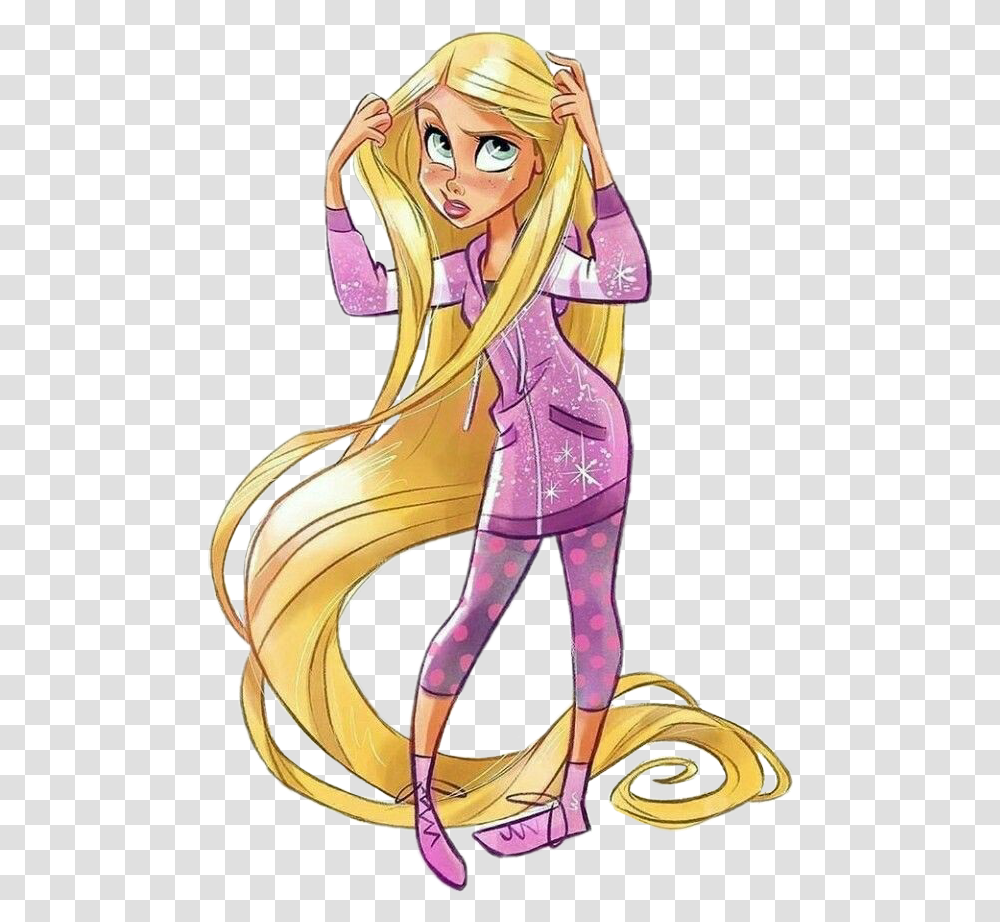 Rapunzel Long Hair Cartoon, Manga, Comics, Book, Figurine Transparent Png