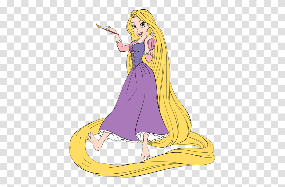 Rapunzel Painting Clipart, Person, Human, Drawing, Girl Transparent Png