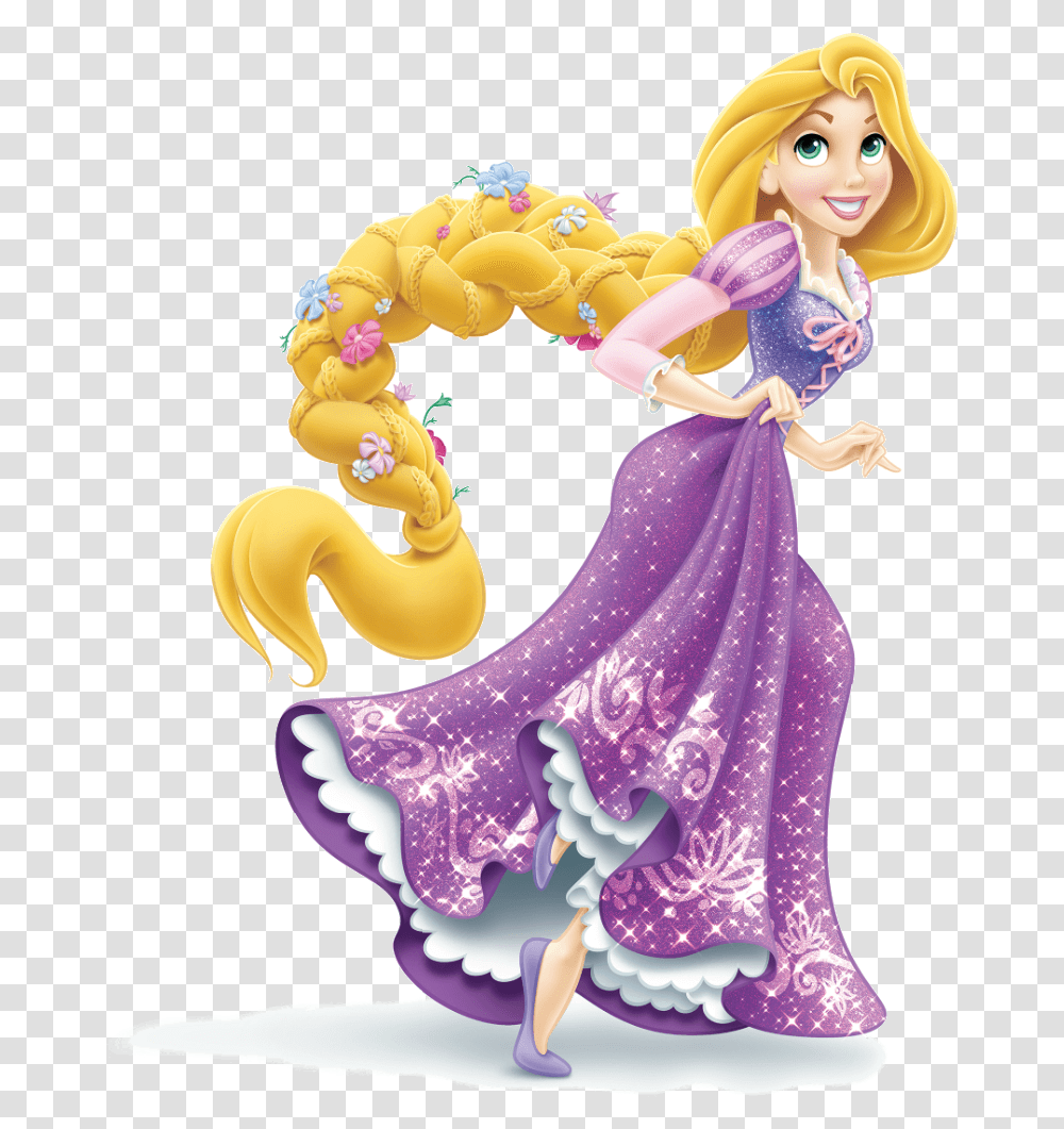 Rapunzel Standing Disney Princess Rapunzel, Figurine, Doll, Toy, Barbie Transparent Png