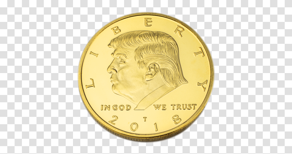 Rare 2018 Donald Trump Presidential Coin Real Donald Trump Coin, Money, Gold, Person, Human Transparent Png