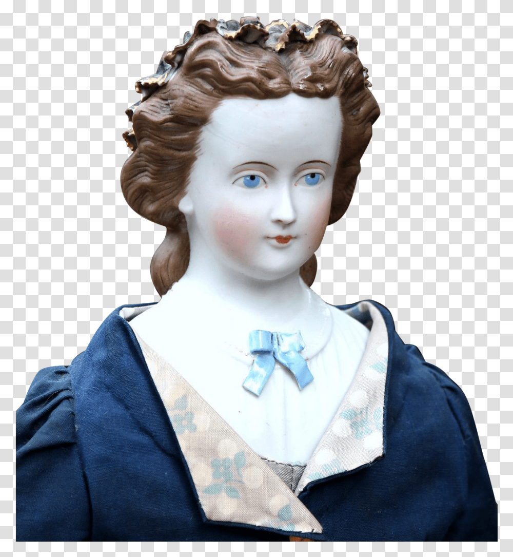 Rare Cafe Au Lait Parian With Molded Ribbon Crown And Antique Parian Doll Faces, Toy, Person, Human, Figurine Transparent Png