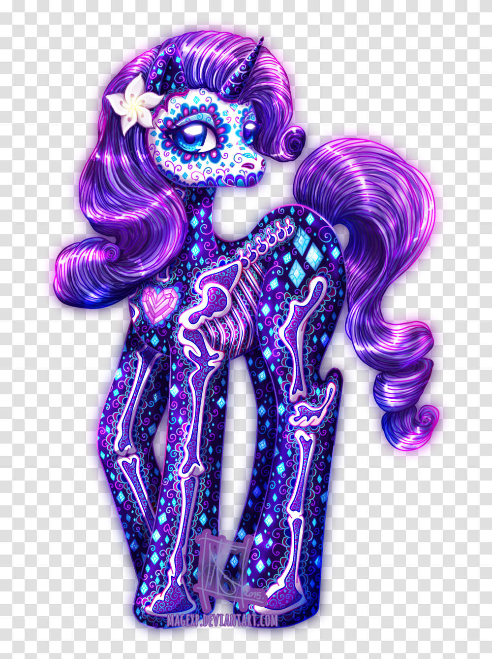 Rarity Of Santa Muerte By Magexp Day Of The Dead, Light, Lighting, Neon, Purple Transparent Png