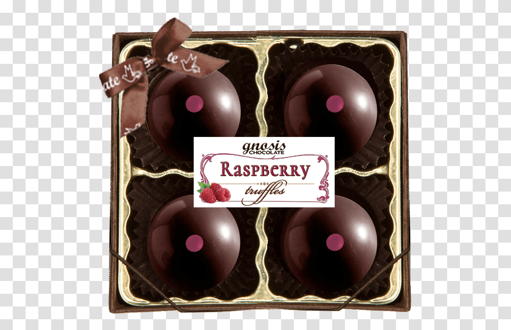 Raspberry 4pc With Label Chocolate, Ball, Sphere, Dessert, Food Transparent Png
