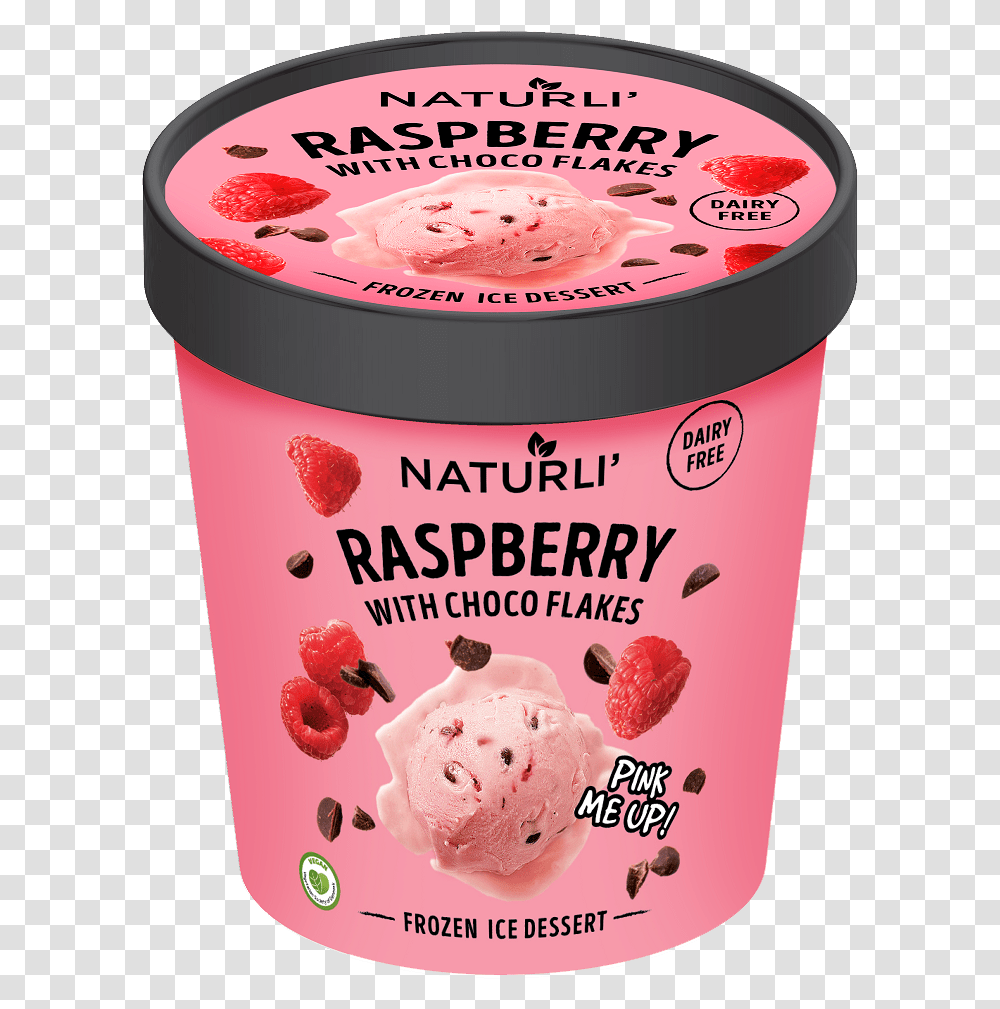Raspberry & Chocolate - Naturli' Naturli Glass, Dessert, Food, Yogurt, Cream Transparent Png
