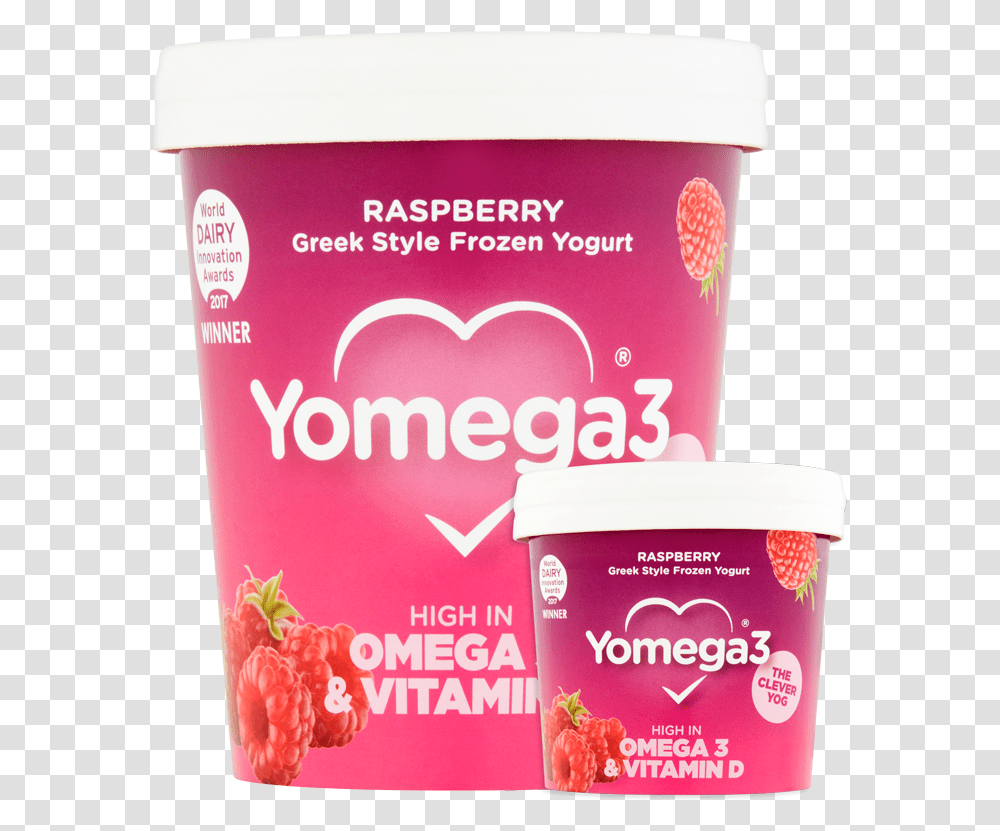 Raspberry - Yomega3 Superfood, Yogurt, Dessert, Cream, Creme Transparent Png