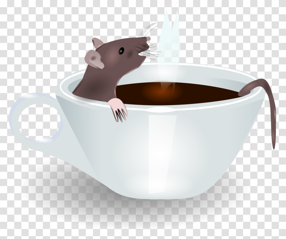 Rat In Coffee Clip Arts Rat In The Box Clipart, Animal, Mammal, Rodent, Bathtub Transparent Png