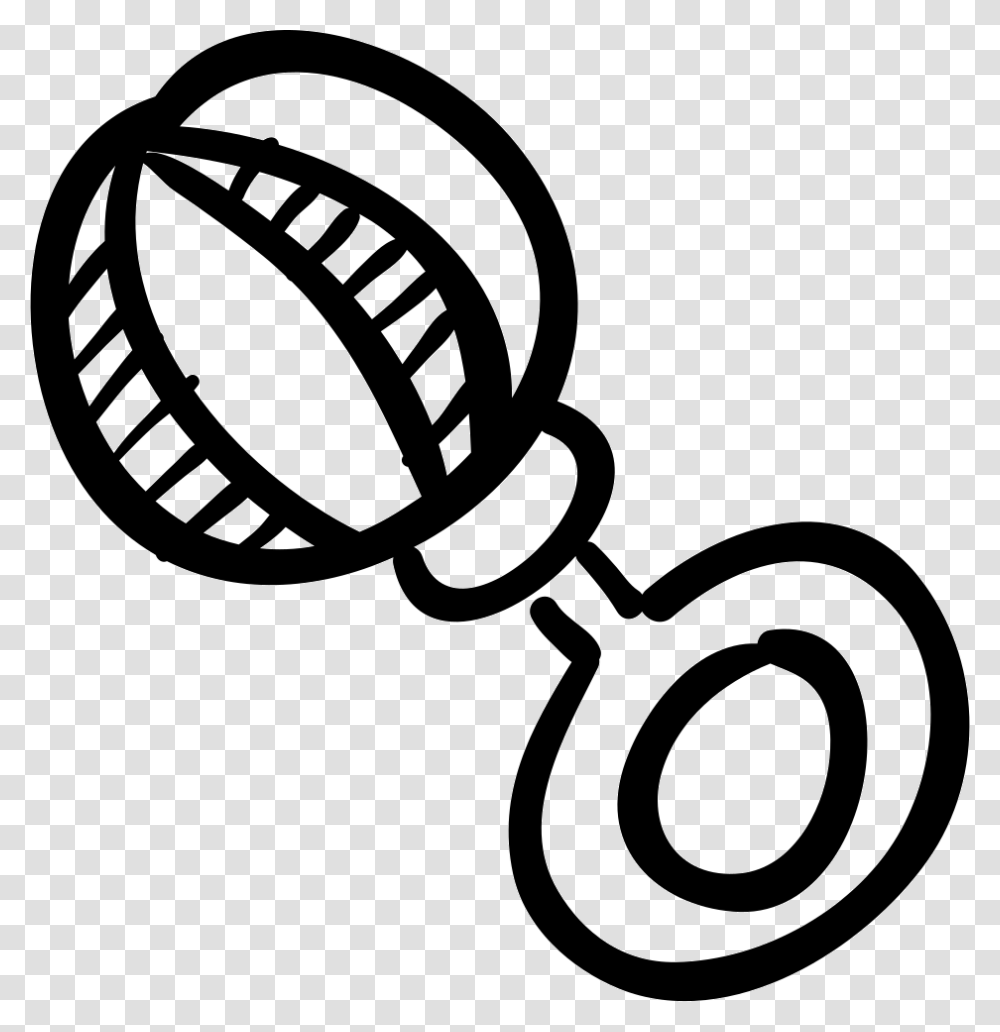 Rattle Hand Drawn Baby Toy Rattle Baby Icon Transparent Png