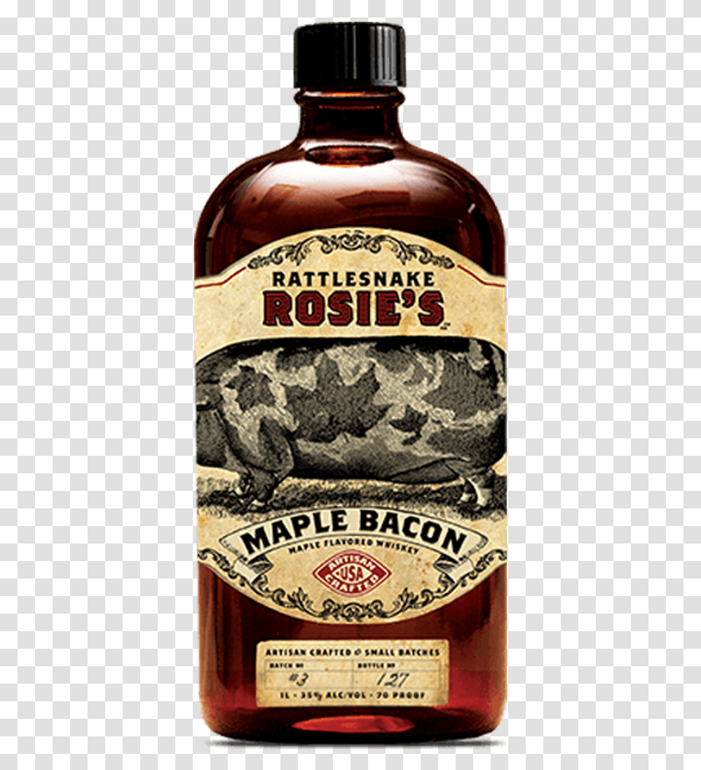 Rattlesnake Rosie's Maple Bacon Whiskey, Beer, Alcohol, Beverage, Liquor Transparent Png