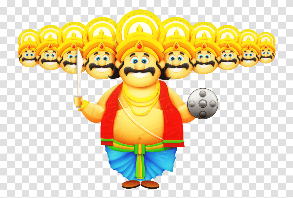 Ravana Ten Heads, Person, Human, Performer, Crowd Transparent Png