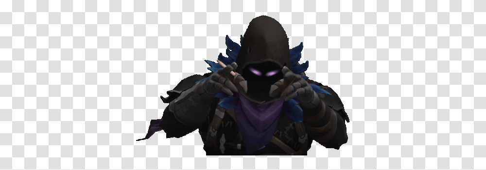 Raven Fortnite Gif Raven Fortnite Sticker Discover & Share Gifs Fictional Character, Clothing, Person, Cloak, Alien Transparent Png