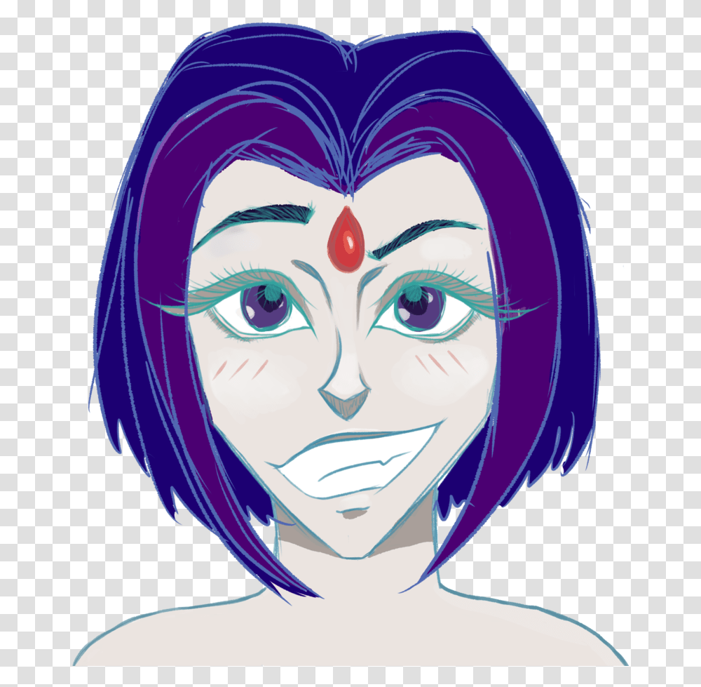 Raven From Teen Titans Fan Portrait Illustration, Face, Hair Transparent Png