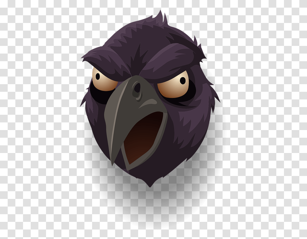 Raven Head Bird Free Vector Graphic On Pixabay Cartoon Raven, Beak, Animal, Emu Transparent Png