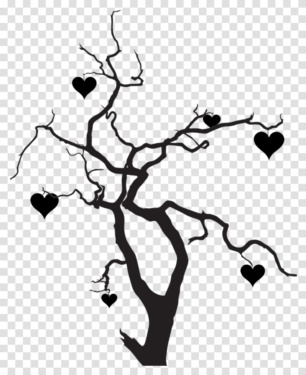 Raven On Tree Silhouette Download Spooky Tree, Plant, Root, Flower, Blossom Transparent Png