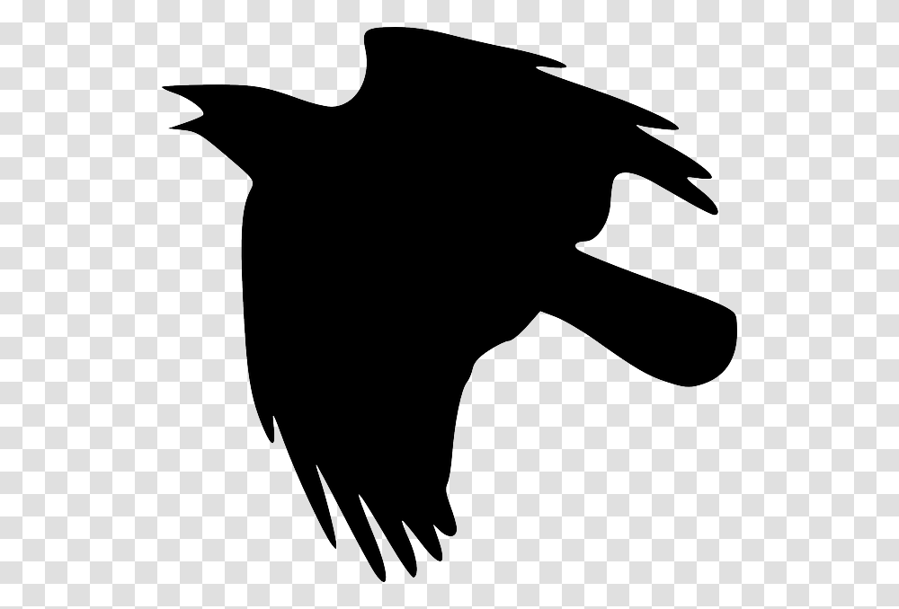 Raven, Silhouette, Stencil, Bird, Animal Transparent Png