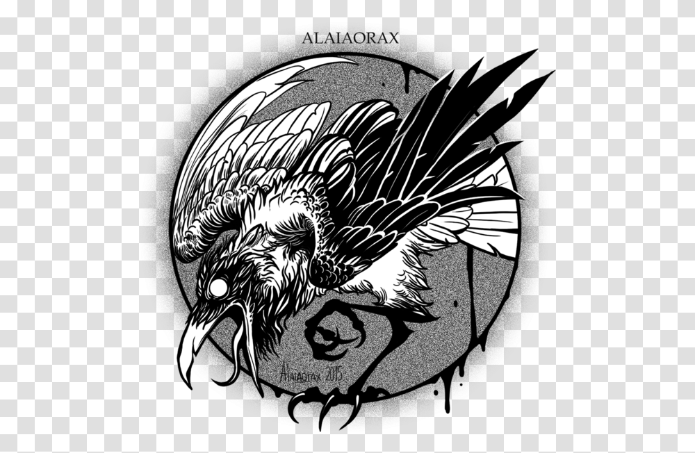 Raven Tattoo Clipart Crow Tattoo, Eagle, Bird, Animal, Zebra Transparent Png