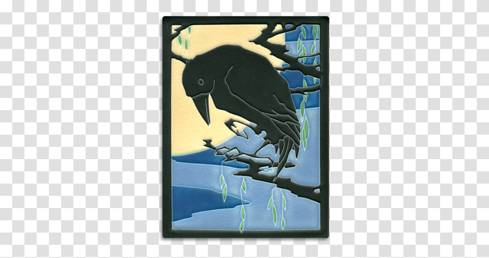Raven Tile Crow Art Bird Motawi Tile Works, Animal, Mammal, Modern Art Transparent Png