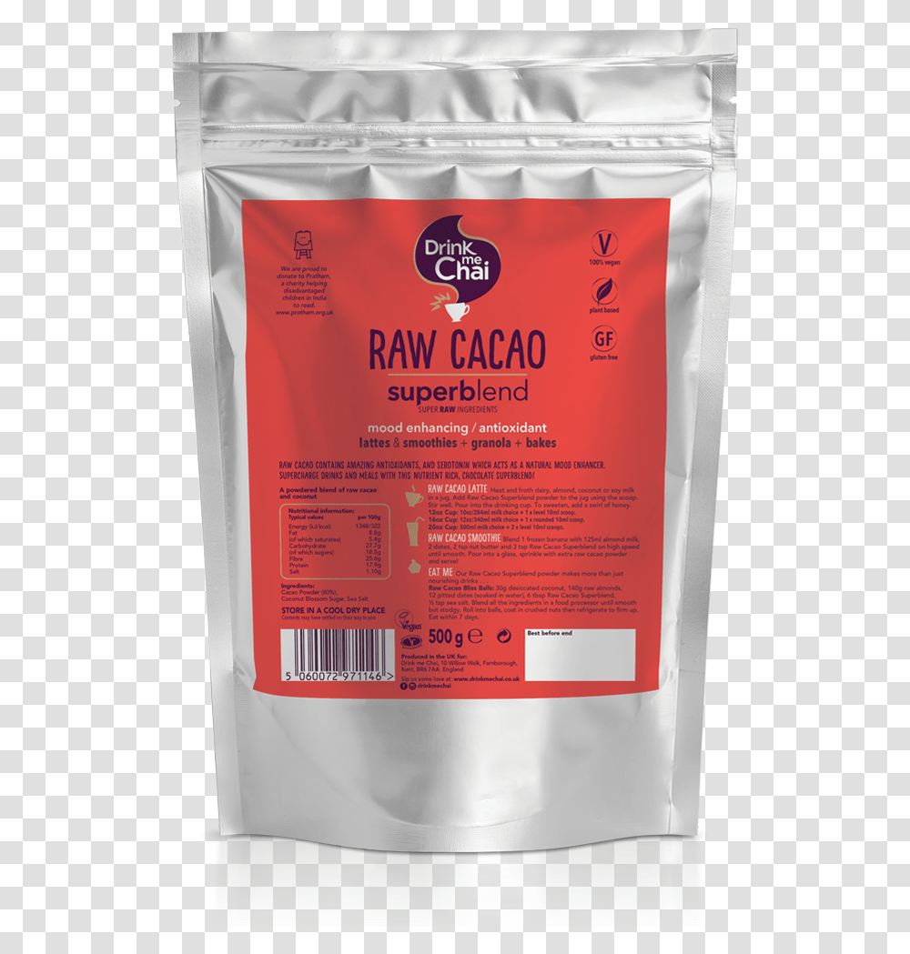 Raw Cacao Superblend Coconut Shell Charcoal Packaging, Food, Flour, Powder, Poster Transparent Png