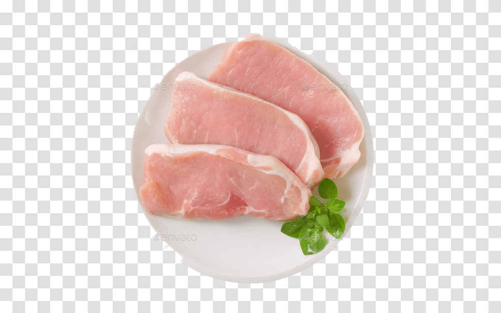 Raw Pork Pic Raw Pork Cutlet, Food, Plant, Ham, Sliced Transparent Png