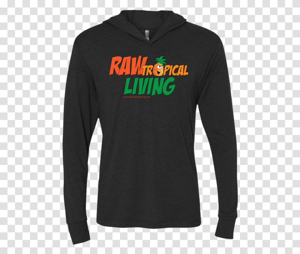 Raw Tropical Living Unisex Triblend Ls Hooded T Shirt, Sleeve, Apparel, Long Sleeve Transparent Png