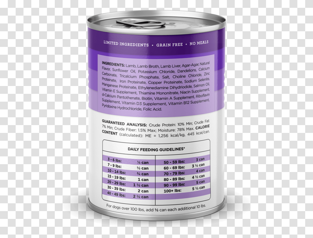 Rawbble Lamb Canned Food Cylinder, Tin, Aluminium, Menu Transparent Png