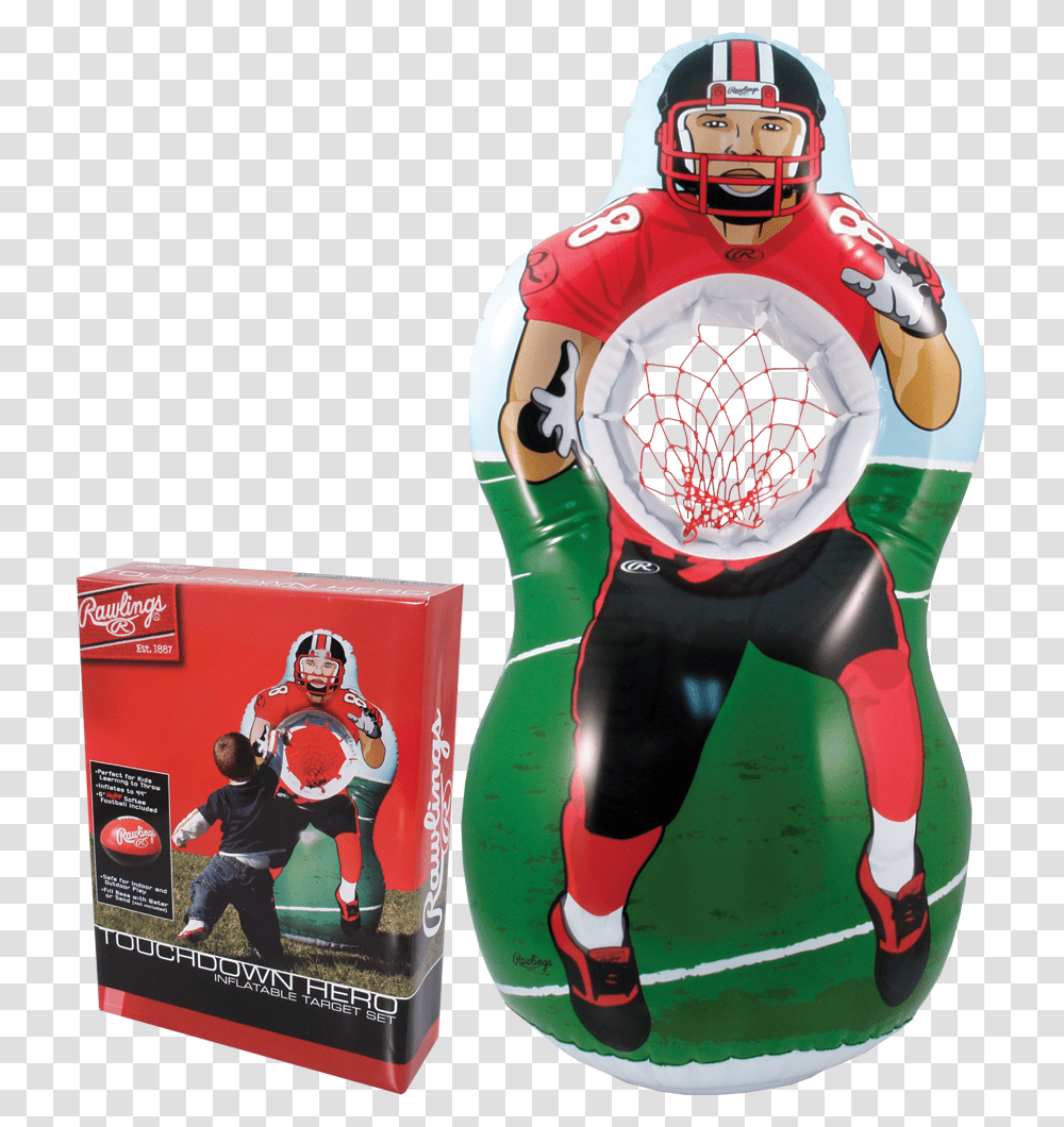 Rawlings Touchdown Hero Inflatable Target Set American Football Target Net, Helmet, Person, People Transparent Png